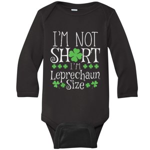 Funny Leprechaun Size St Patricks Day Baby Long Sleeve Bodysuit