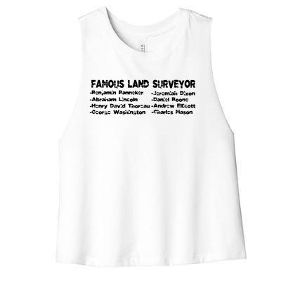 Famous Land Surveyor Gift Women's Racerback Cropped Tank