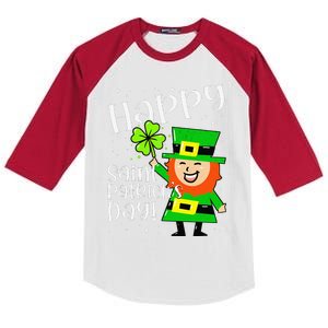 Funny Leprechaun Sayings Happy Saint Patricks Day Kids Colorblock Raglan Jersey