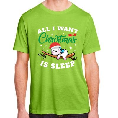 Funny Lazy Sloth All I Want For Christmas Is Sleep Funny Gift Adult ChromaSoft Performance T-Shirt