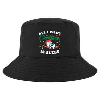 Funny Lazy Sloth All I Want For Christmas Is Sleep Funny Gift Cool Comfort Performance Bucket Hat