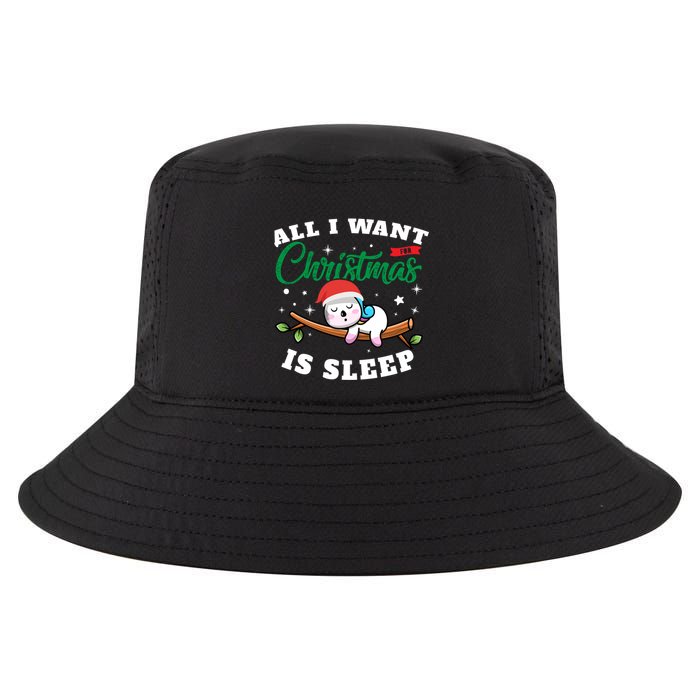 Funny Lazy Sloth All I Want For Christmas Is Sleep Funny Gift Cool Comfort Performance Bucket Hat