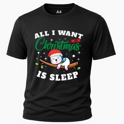 Funny Lazy Sloth All I Want For Christmas Is Sleep Funny Gift Performance Shirt
