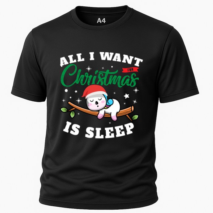 Funny Lazy Sloth All I Want For Christmas Is Sleep Funny Gift Performance Shirt