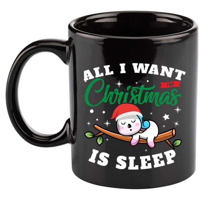 Funny Lazy Sloth All I Want For Christmas Is Sleep Funny Gift 11oz C Handle Ceramic Mug