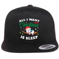 Funny Lazy Sloth All I Want For Christmas Is Sleep Funny Gift Flatbill Hat