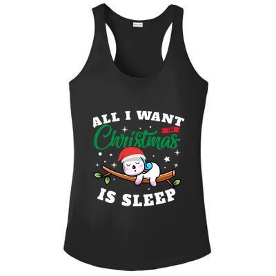 Funny Lazy Sloth All I Want For Christmas Is Sleep Funny Gift Ladies PosiCharge Competitor Racerback Tank