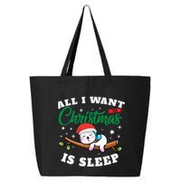 Funny Lazy Sloth All I Want For Christmas Is Sleep Funny Gift 25L Jumbo Tote