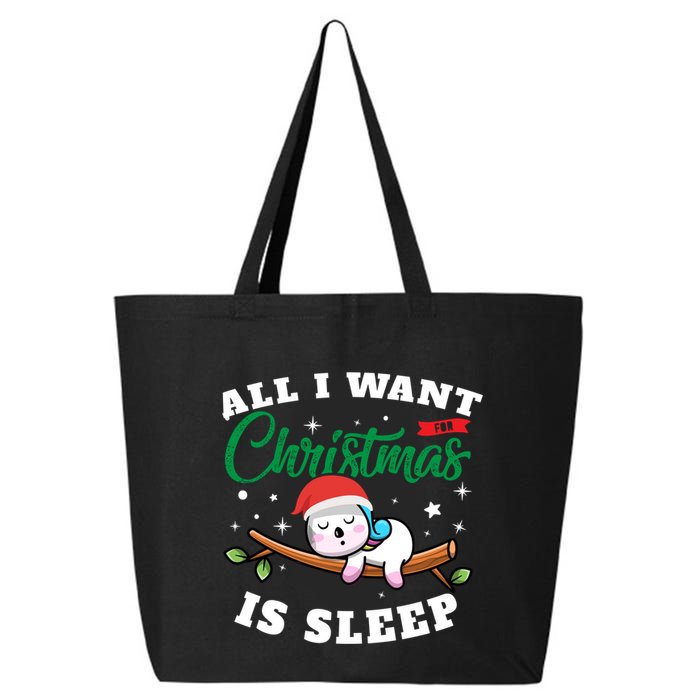 Funny Lazy Sloth All I Want For Christmas Is Sleep Funny Gift 25L Jumbo Tote
