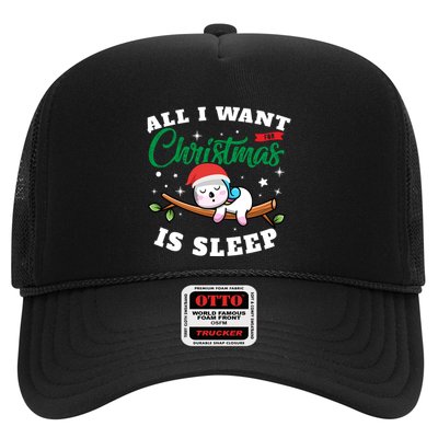 Funny Lazy Sloth All I Want For Christmas Is Sleep Funny Gift Trucker Hat