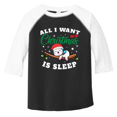 Funny Lazy Sloth All I Want For Christmas Is Sleep Funny Gift Toddler Fine Jersey T-Shirt
