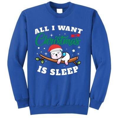 Funny Lazy Sloth All I Want For Christmas Is Sleep Funny Gift Sweatshirt