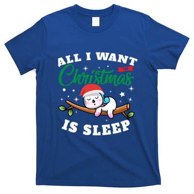Funny Lazy Sloth All I Want For Christmas Is Sleep Funny Gift T-Shirt