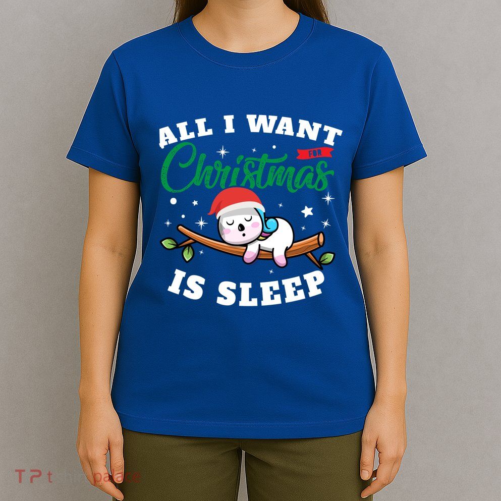 Funny Lazy Sloth All I Want For Christmas Is Sleep Funny Gift T-Shirt