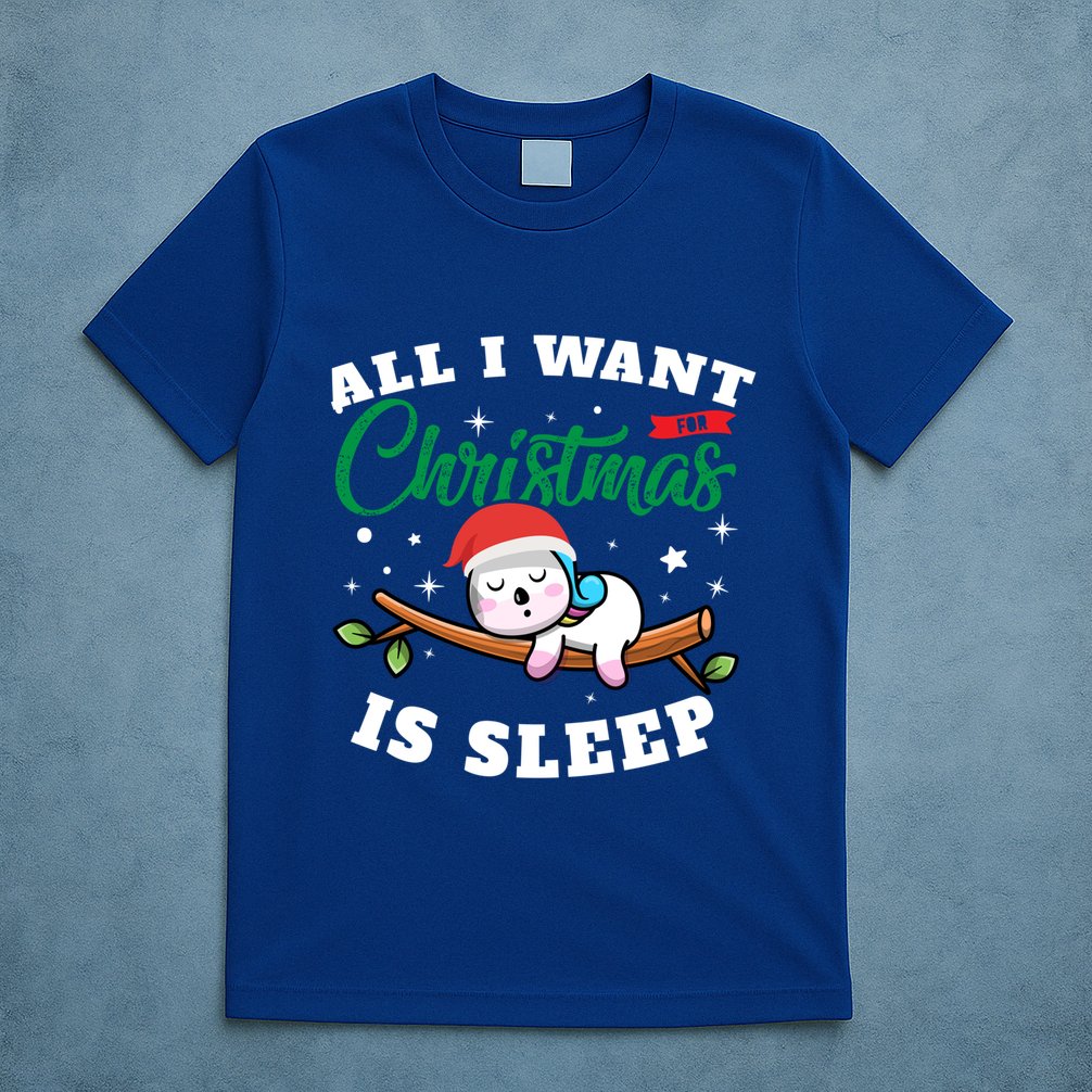 Funny Lazy Sloth All I Want For Christmas Is Sleep Funny Gift T-Shirt