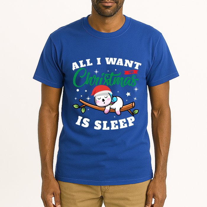 Funny Lazy Sloth All I Want For Christmas Is Sleep Funny Gift Tall T-Shirt