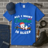 Funny Lazy Sloth All I Want For Christmas Is Sleep Funny Gift Tall T-Shirt