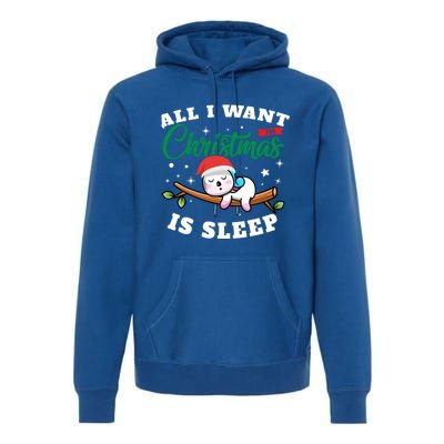 Funny Lazy Sloth All I Want For Christmas Is Sleep Funny Gift Premium Hoodie