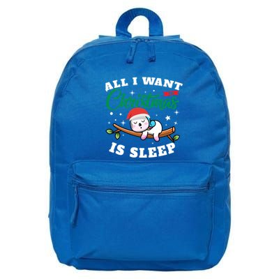 Funny Lazy Sloth All I Want For Christmas Is Sleep Funny Gift 16 in Basic Backpack