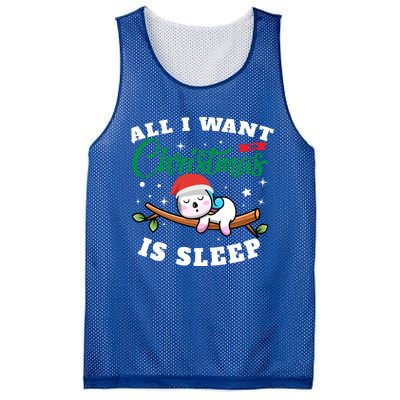 Funny Lazy Sloth All I Want For Christmas Is Sleep Funny Gift Mesh Reversible Basketball Jersey Tank