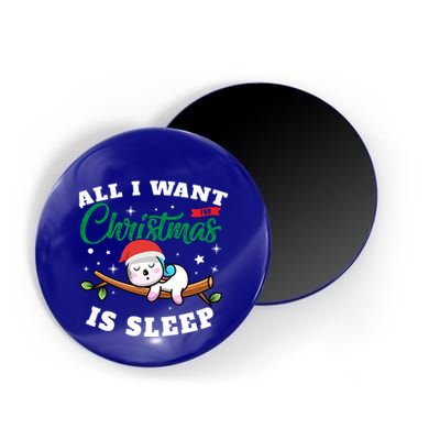 Funny Lazy Sloth All I Want For Christmas Is Sleep Funny Gift Magnet