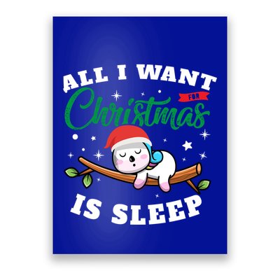 Funny Lazy Sloth All I Want For Christmas Is Sleep Funny Gift Poster