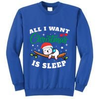 Funny Lazy Sloth All I Want For Christmas Is Sleep Funny Gift Tall Sweatshirt