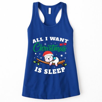 Funny Lazy Sloth All I Want For Christmas Is Sleep Funny Gift Womens Tank Top
