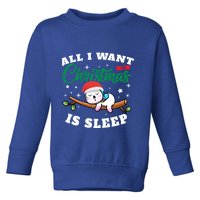Funny Lazy Sloth All I Want For Christmas Is Sleep Funny Gift Toddler Sweatshirt