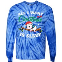 Funny Lazy Sloth All I Want For Christmas Is Sleep Funny Gift Tie-Dye Long Sleeve Shirt