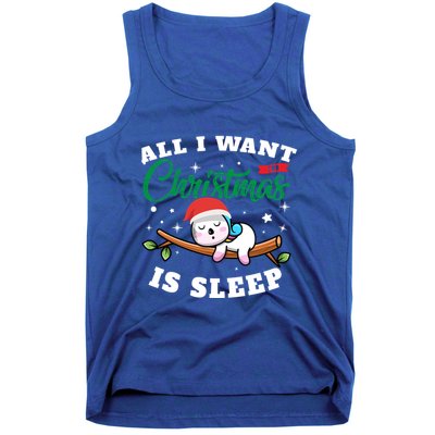 Funny Lazy Sloth All I Want For Christmas Is Sleep Funny Gift Tank Top