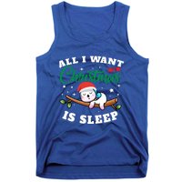 Funny Lazy Sloth All I Want For Christmas Is Sleep Funny Gift Tank Top