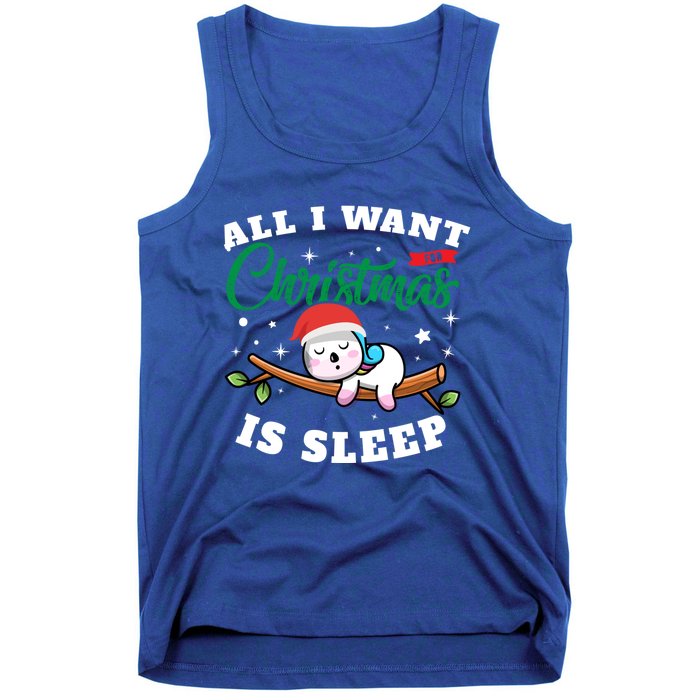 Funny Lazy Sloth All I Want For Christmas Is Sleep Funny Gift Tank Top