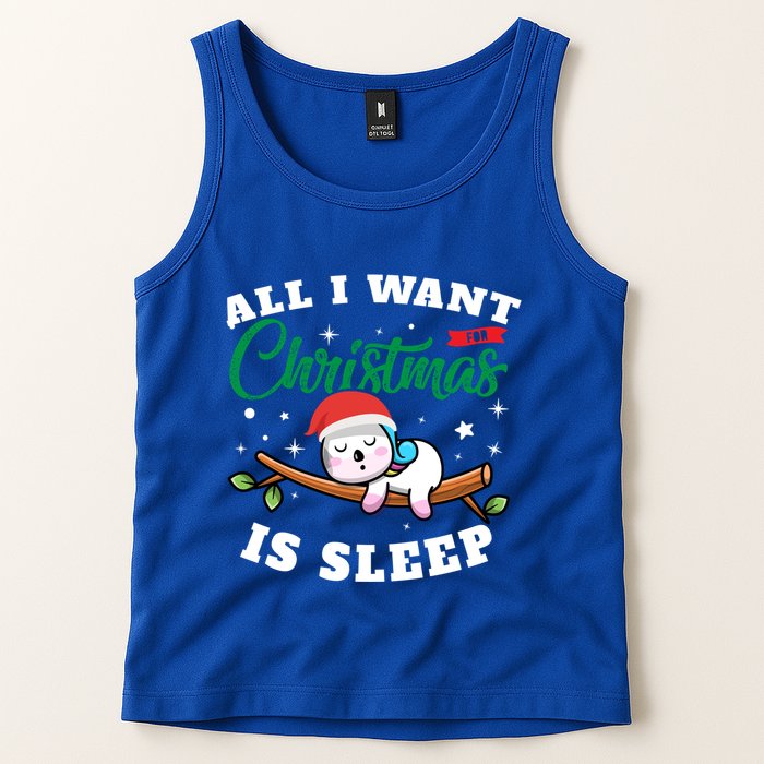 Funny Lazy Sloth All I Want For Christmas Is Sleep Funny Gift Tank Top