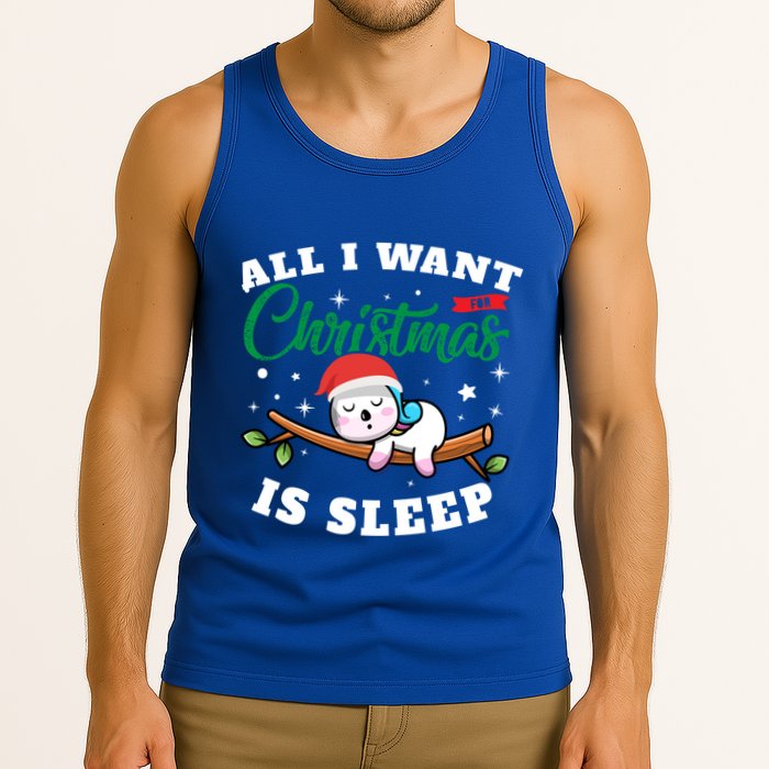 Funny Lazy Sloth All I Want For Christmas Is Sleep Funny Gift Tank Top