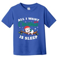 Funny Lazy Sloth All I Want For Christmas Is Sleep Funny Gift Toddler T-Shirt