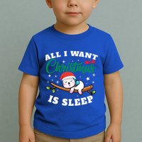 Funny Lazy Sloth All I Want For Christmas Is Sleep Funny Gift Toddler T-Shirt