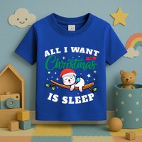 Funny Lazy Sloth All I Want For Christmas Is Sleep Funny Gift Toddler T-Shirt