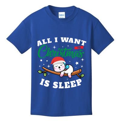 Funny Lazy Sloth All I Want For Christmas Is Sleep Funny Gift Kids T-Shirt