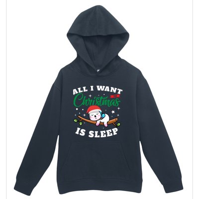 Funny Lazy Sloth All I Want For Christmas Is Sleep Funny Gift Urban Pullover Hoodie