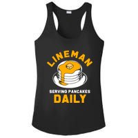 Football Lineman Serving Pancakes Daily Ladies PosiCharge Competitor Racerback Tank