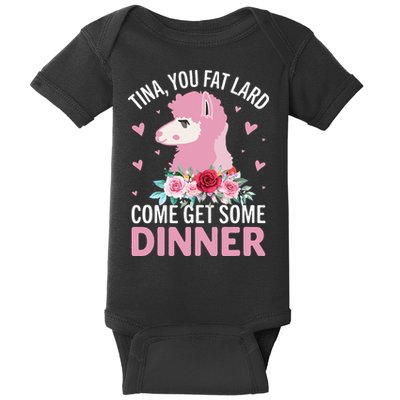 Funny Llama Saying Tee Tina You Fat Lard Alpaca Gift Baby Bodysuit