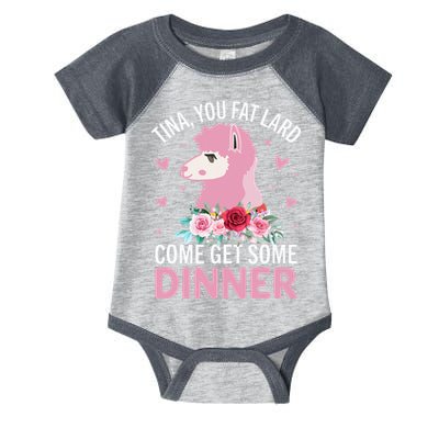 Funny Llama Saying Tee Tina You Fat Lard Alpaca Gift Infant Baby Jersey Bodysuit