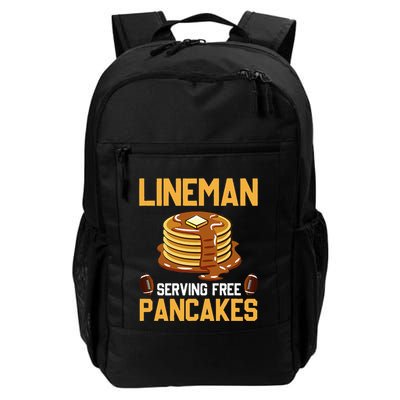Football Lineman Serving Pancakes Daily Offensive Lineman Daily Commute Backpack