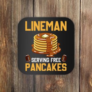 Football Lineman Serving Pancakes Daily Offensive Lineman Coaster