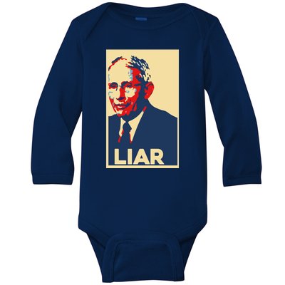 Fauci Liar Shirt Retro Vintage Dr Fauci Anthony Fauci Liar Baby Long Sleeve Bodysuit