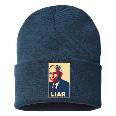 Fauci Liar Shirt Retro Vintage Dr Fauci Anthony Fauci Liar Sustainable Knit Beanie