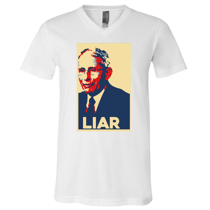 Fauci Liar Shirt Retro Vintage Dr Fauci Anthony Fauci Liar V-Neck T-Shirt