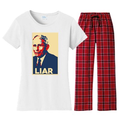 Fauci Liar Shirt Retro Vintage Dr Fauci Anthony Fauci Liar Women's Flannel Pajama Set