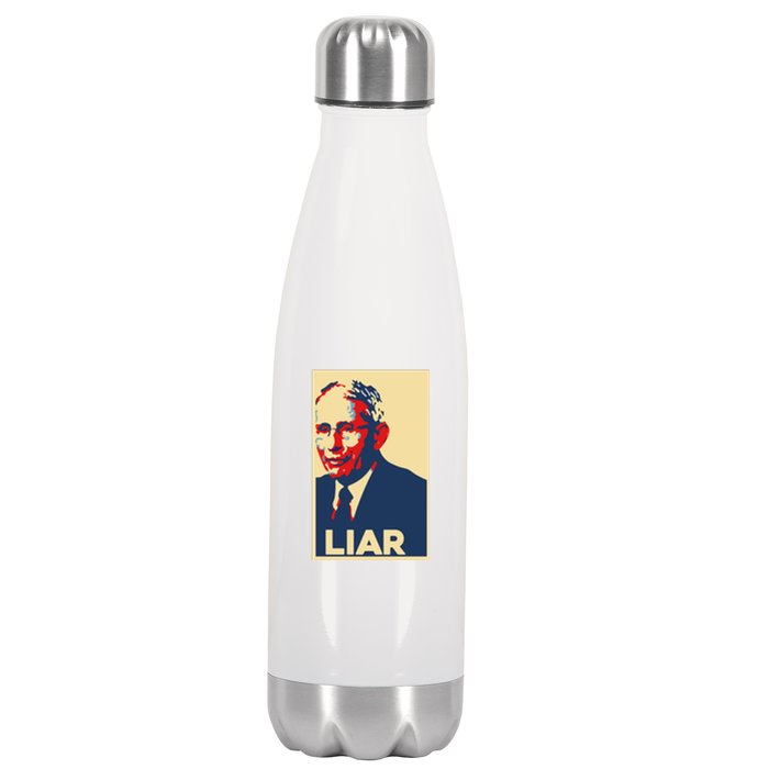 Fauci Liar Shirt Retro Vintage Dr Fauci Anthony Fauci Liar Stainless Steel Insulated Water Bottle